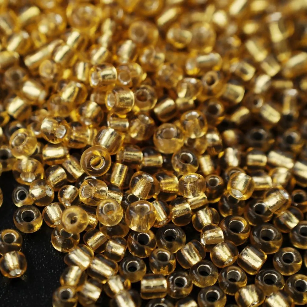 бисер "радуга", цвет медовый/серебрение, 12/0, уп 20 гр
