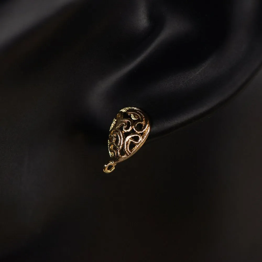 пуссеты "юнона", позолоченные, 15.5x10x15 мм