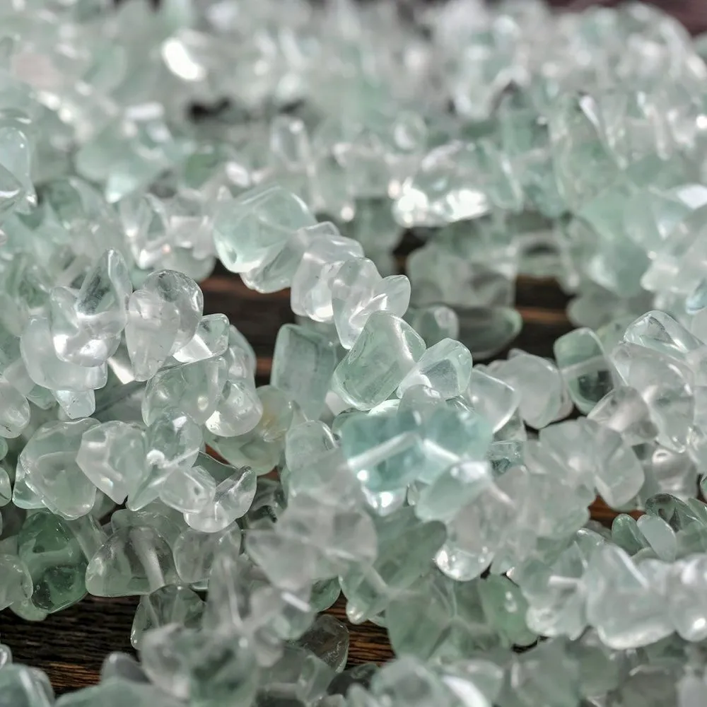 бусина имитация аквамарина, осколки, цвет аквамариновый, размерный микс