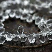 Бусина "Капля", граненая, стекло, цвет прозрачный, 12х6 мм