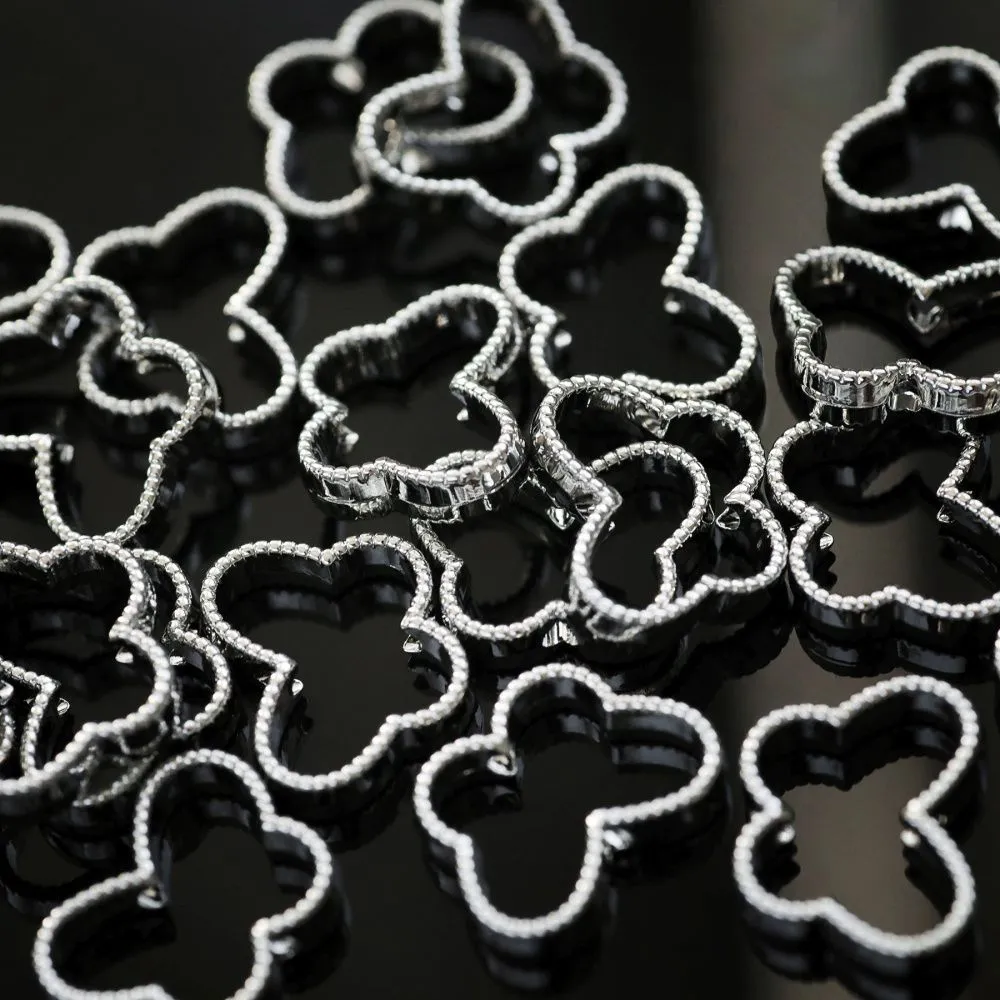 рамка для бусин "бабочка", цвет платина, 13x17.5x5x4 мм