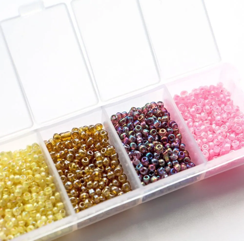 набор бисера круглого "милкшейк", 7 цветов