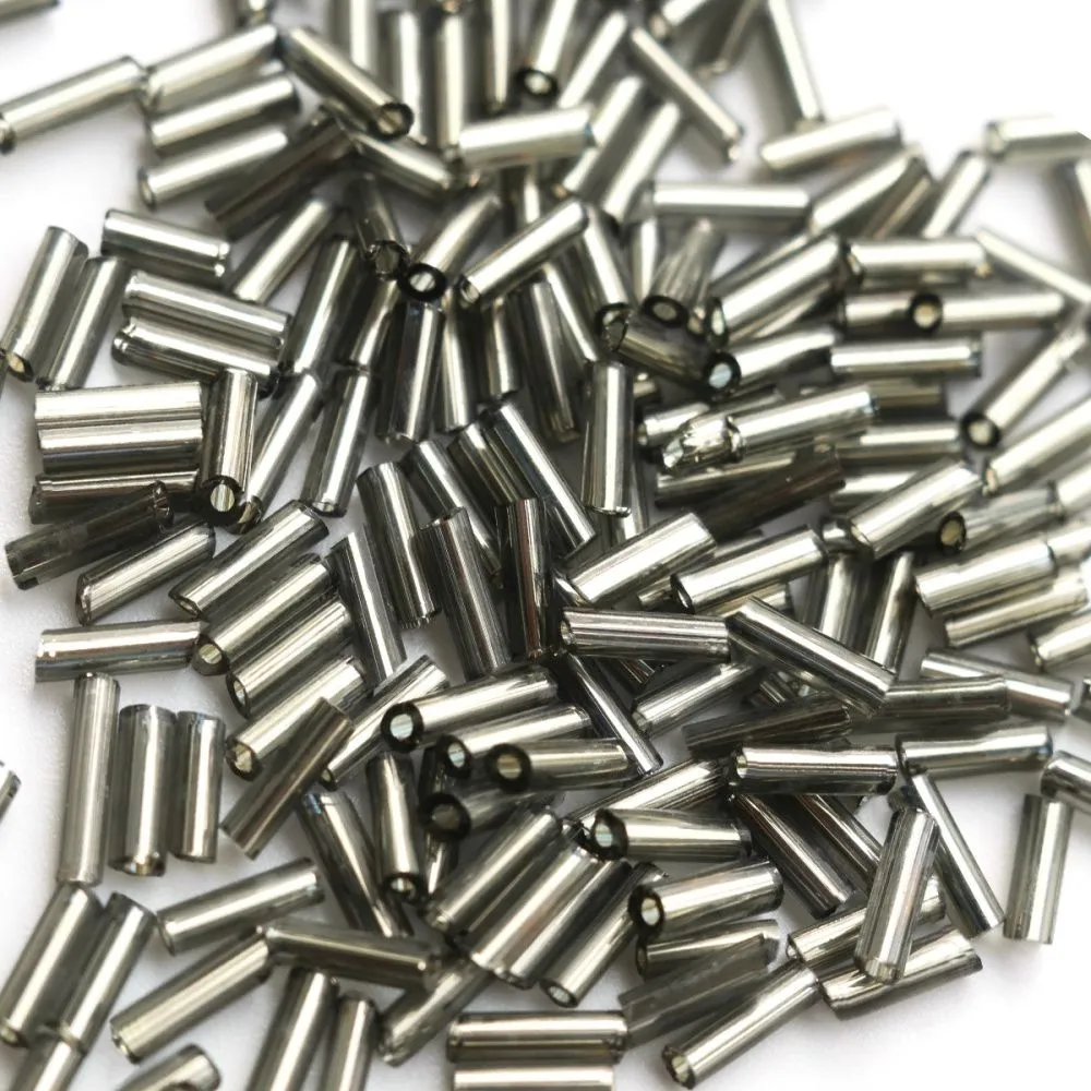 бисер "радуга", стеклярус, цвет графитово-серый/серебряный (уп 7 г)