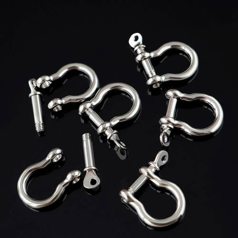 замочек-карабин "скоба", цвет платина, 25x25 мм