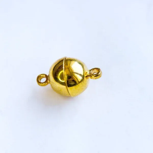 Замочки застежка магнитная "шарик", цвет золото, 16х10 мм