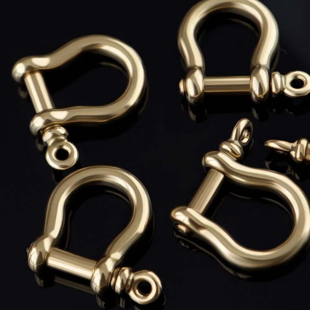 замочек-карабин "скоба", цвет латунный, 25x25x7 мм