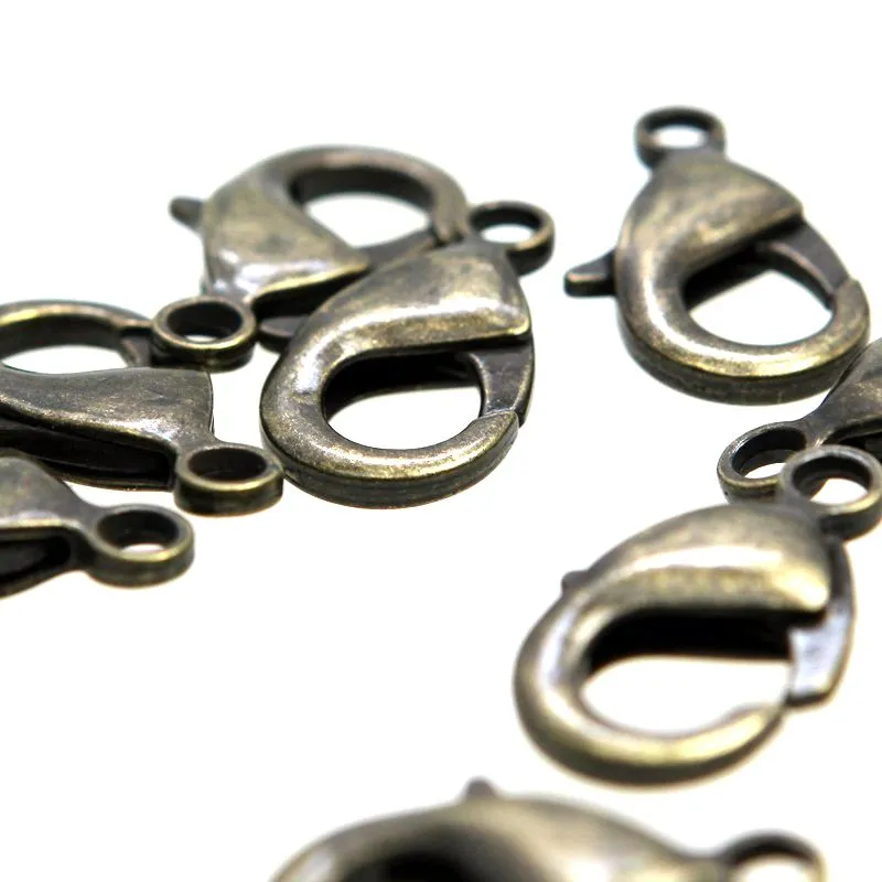 Замочки замочек-лобстер, цвет античная бронза, 27х15х5 мм