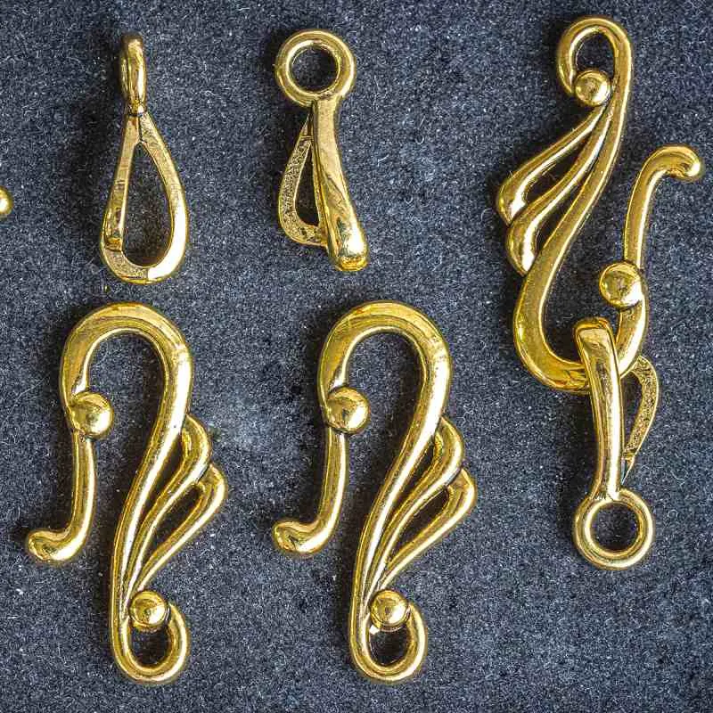 Замочки тоггл "скролл", цвет античное золото, 25х12 мм