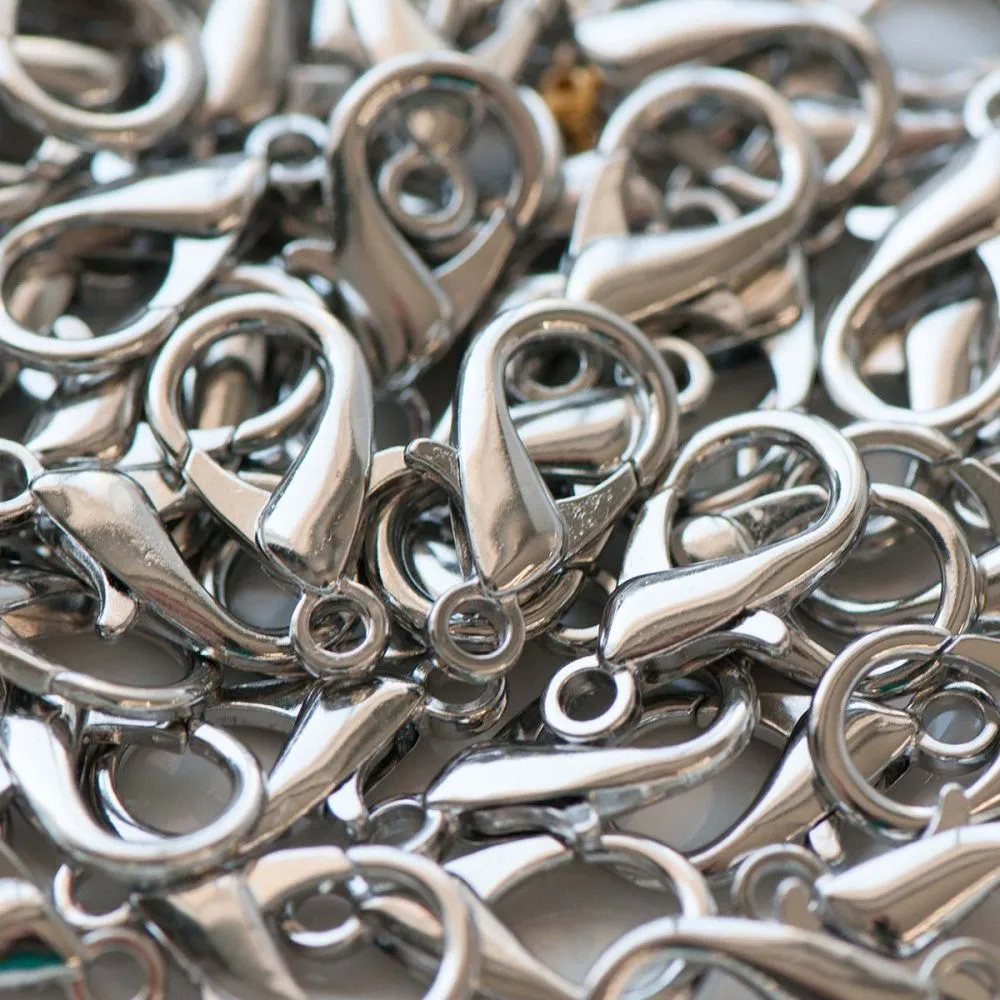 Замочки замочек-лобстер, цвет платина, 21х12 мм