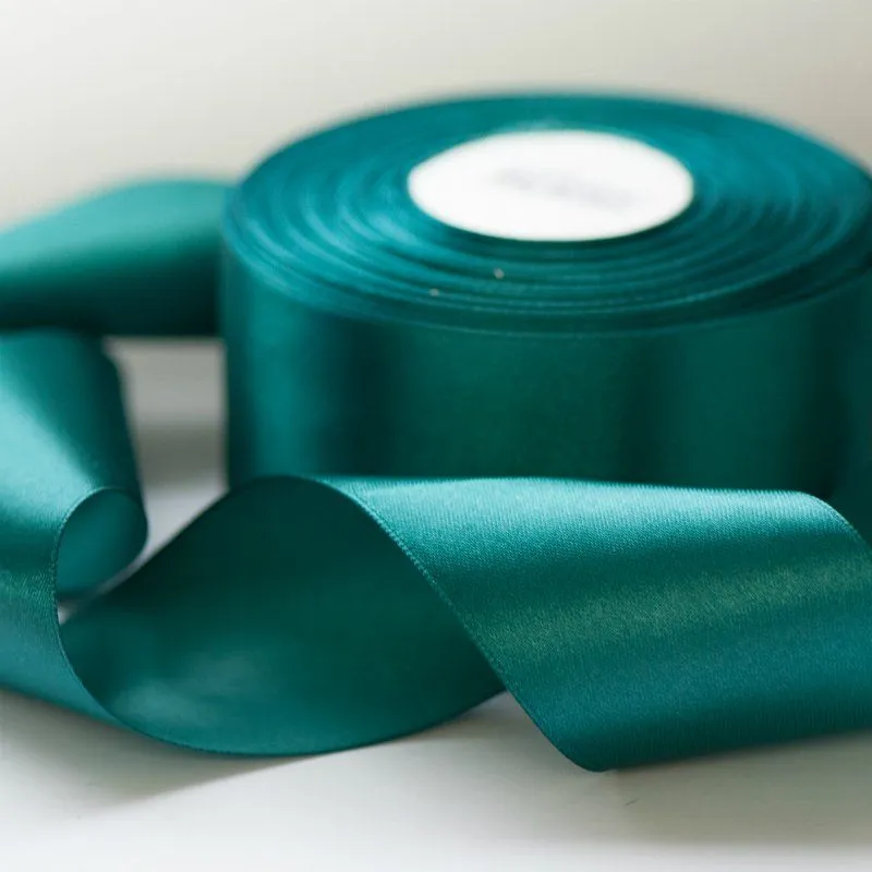лента, атлас, цвет бирюзовый темный, ширина 50 мм ленты