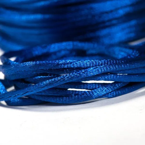 шнур атласный для кумихимо, цвет синий, 2 мм