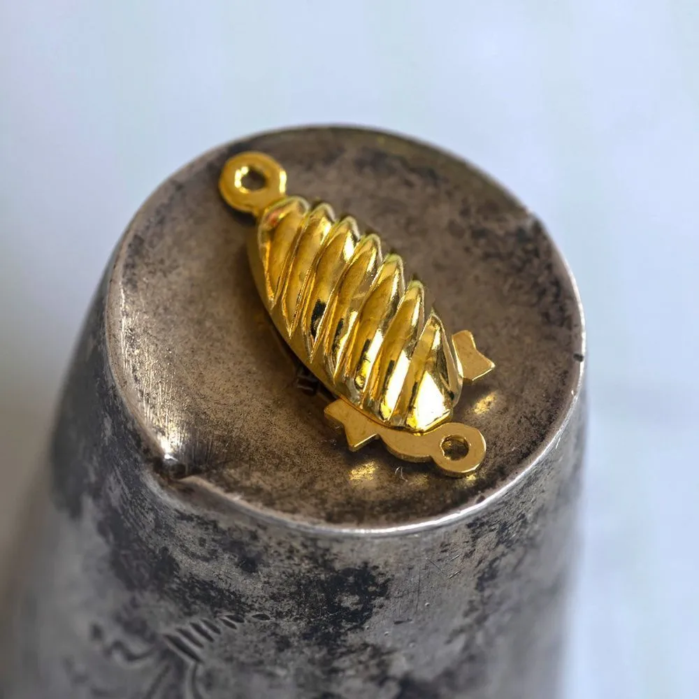 замочек-боб для жемчуга, цвет золото, 22x9x5 мм