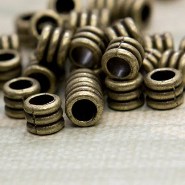 ес бусина металл "туба", цвет античная бронза, 5х6х6 мм