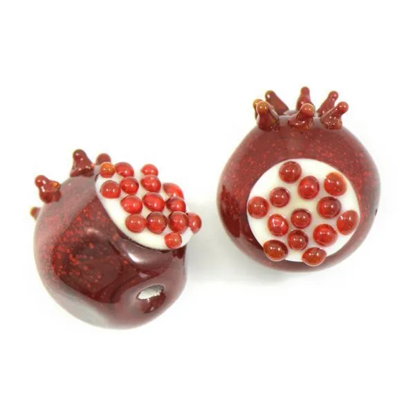 бусина, мурано "гранат", красный, 16х12 мм