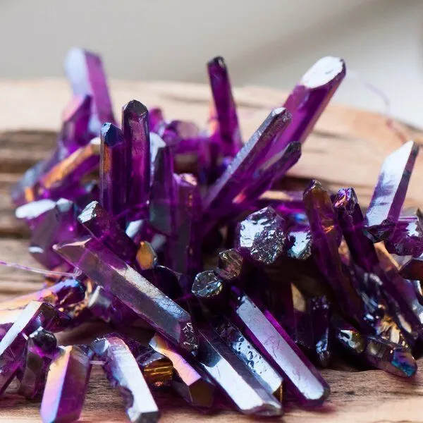 бусина горный хрусталь, осколки, цвет фиолетовый радужный, 4-10x4-6x2-4 мм (уп.20 г)