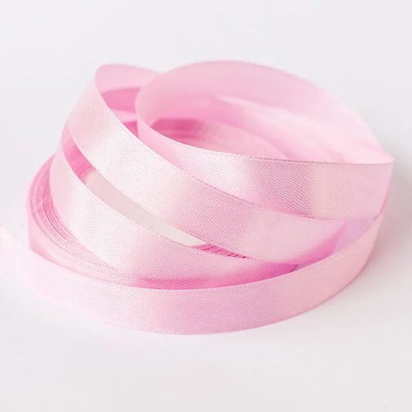 лента, атлас цвет розовый, ширина 15 мм ленты