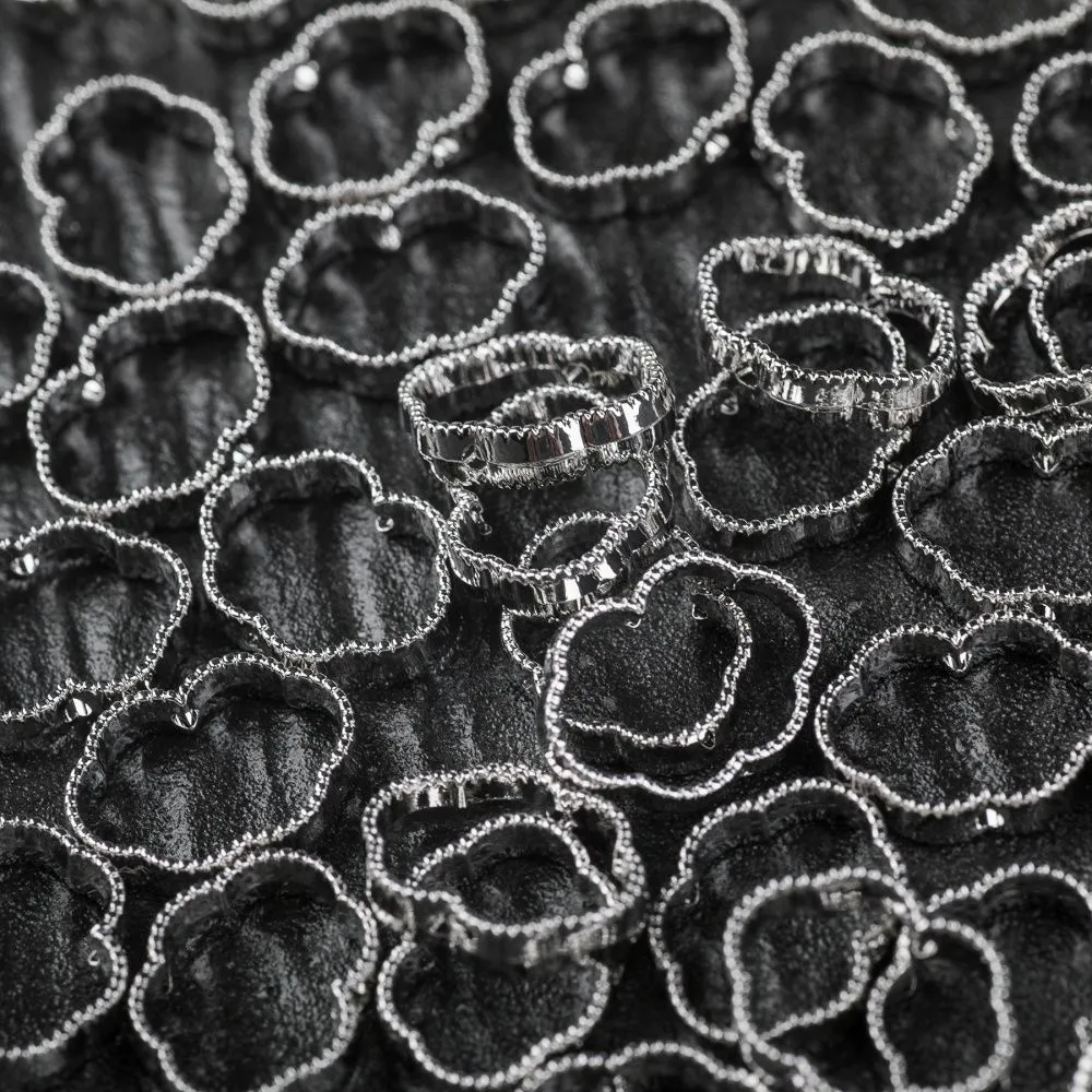 рамка для бусин "облако", цвет платина, 12x15x6x3.5 мм