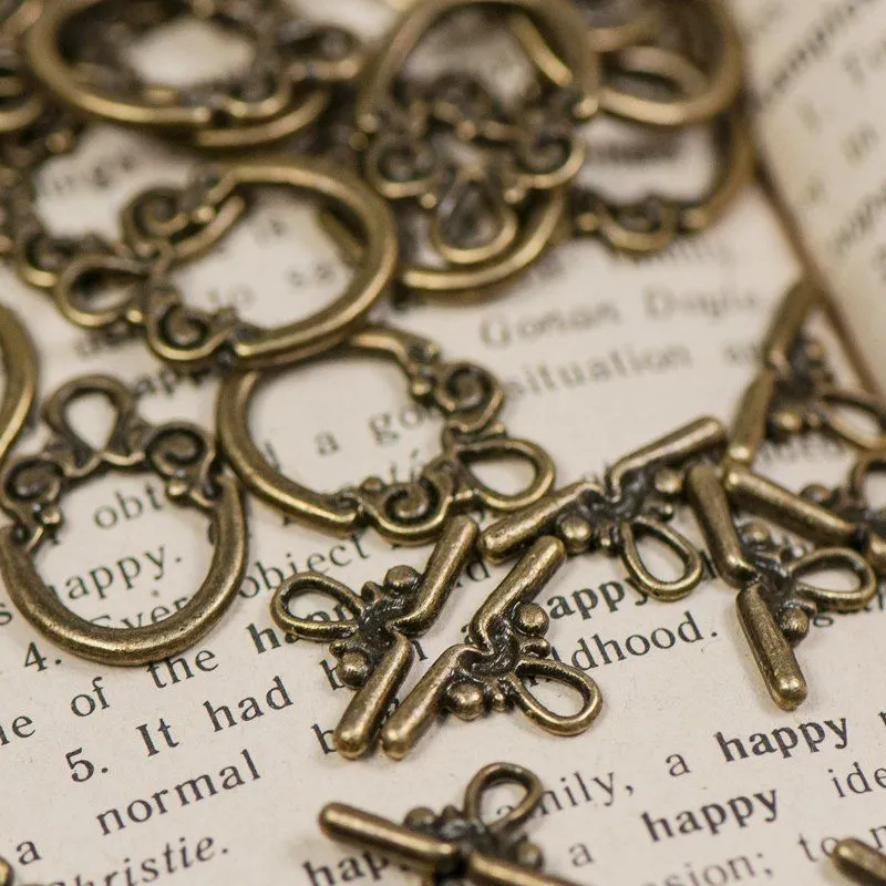 Замочки тоггл "венеция", цвет античная бронза, 20x14 мм