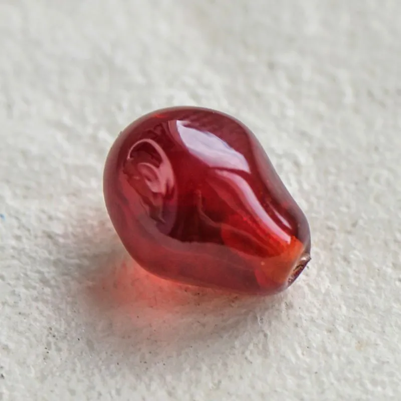 бусина, мурано "зерно граната", красный, 11х9 мм