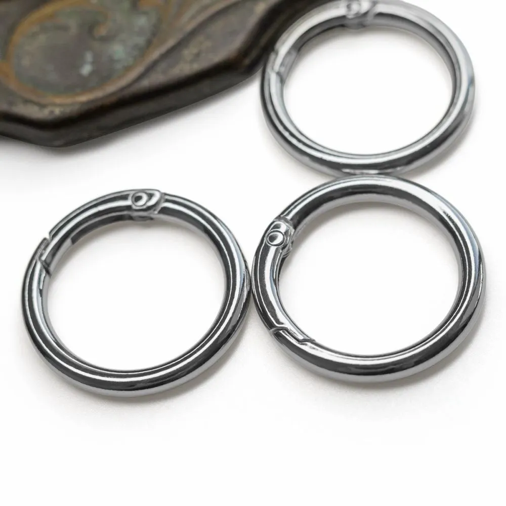 Замочки замок-кольцо для брелоков, цвет платина, 33x4 мм