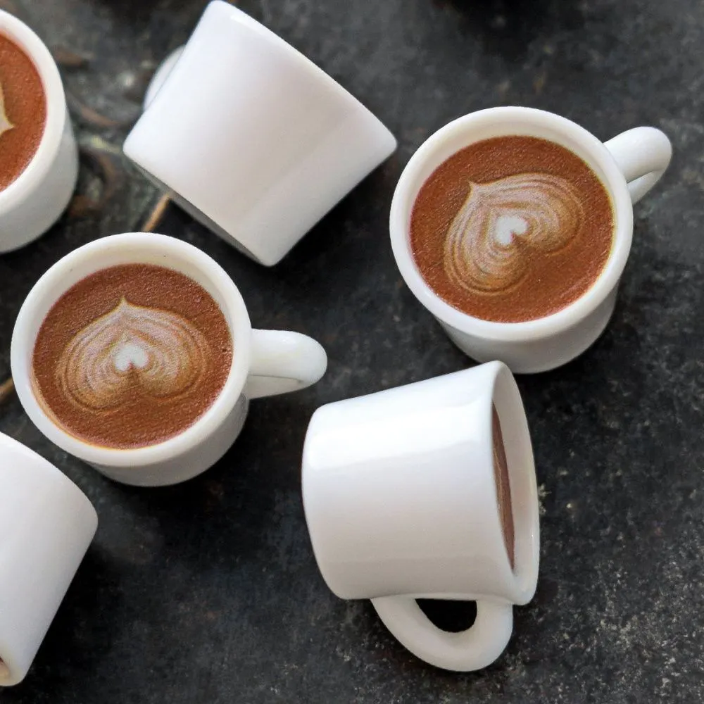 подвеска из смолы "капучино", цвет белый/коричневый, 17x22x13.5 мм