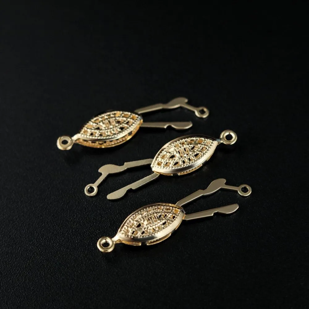 замочек-рыбка для жемчуга, позолота, 22x7x3.5 мм