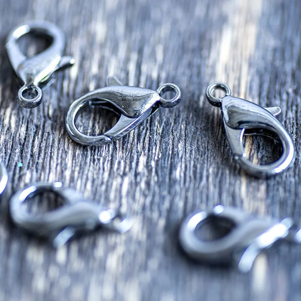 Замочки замочек-лобстер, цвет черный, 16х8 мм