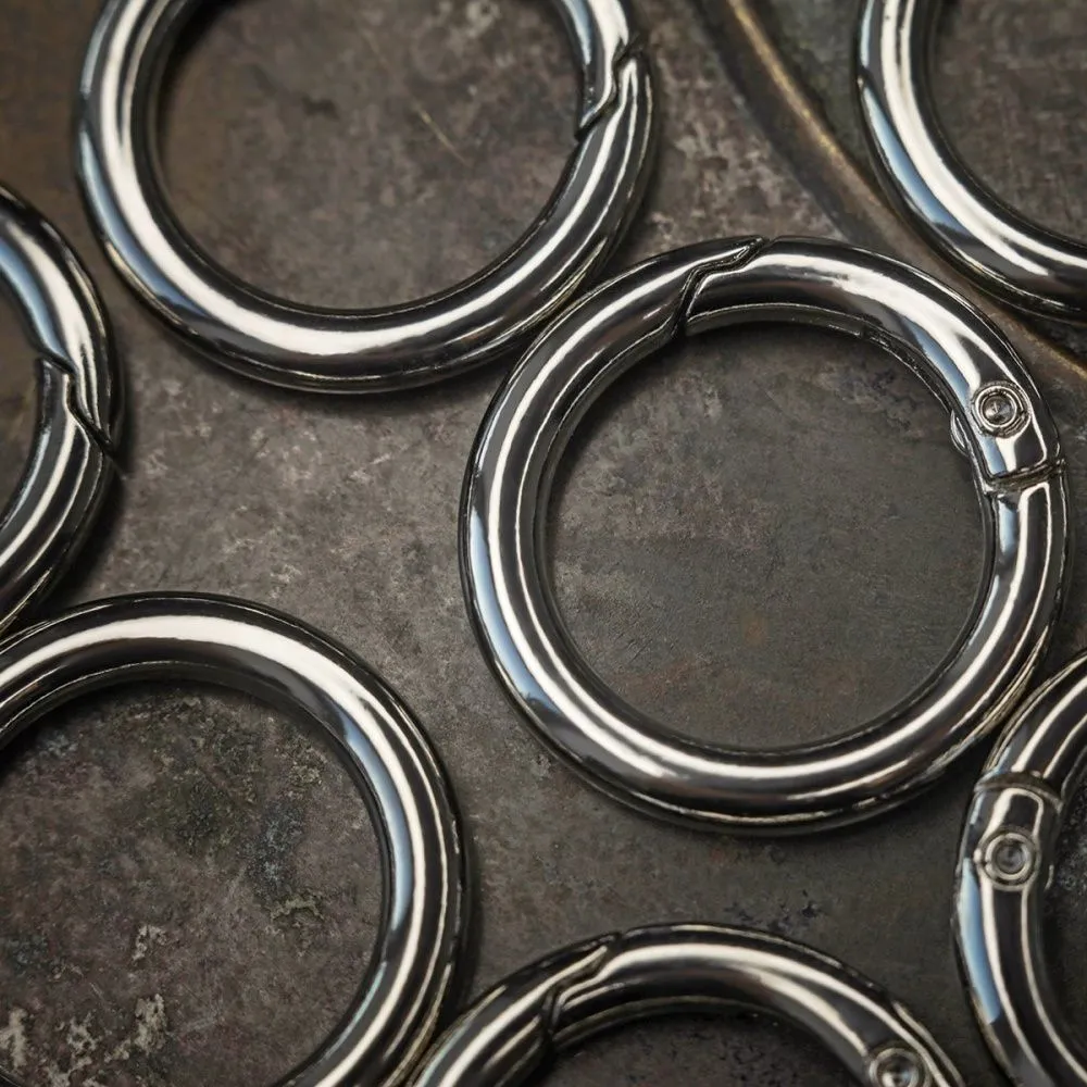 Замочки замок-кольцо для брелоков, цвет платина, 27x4 мм