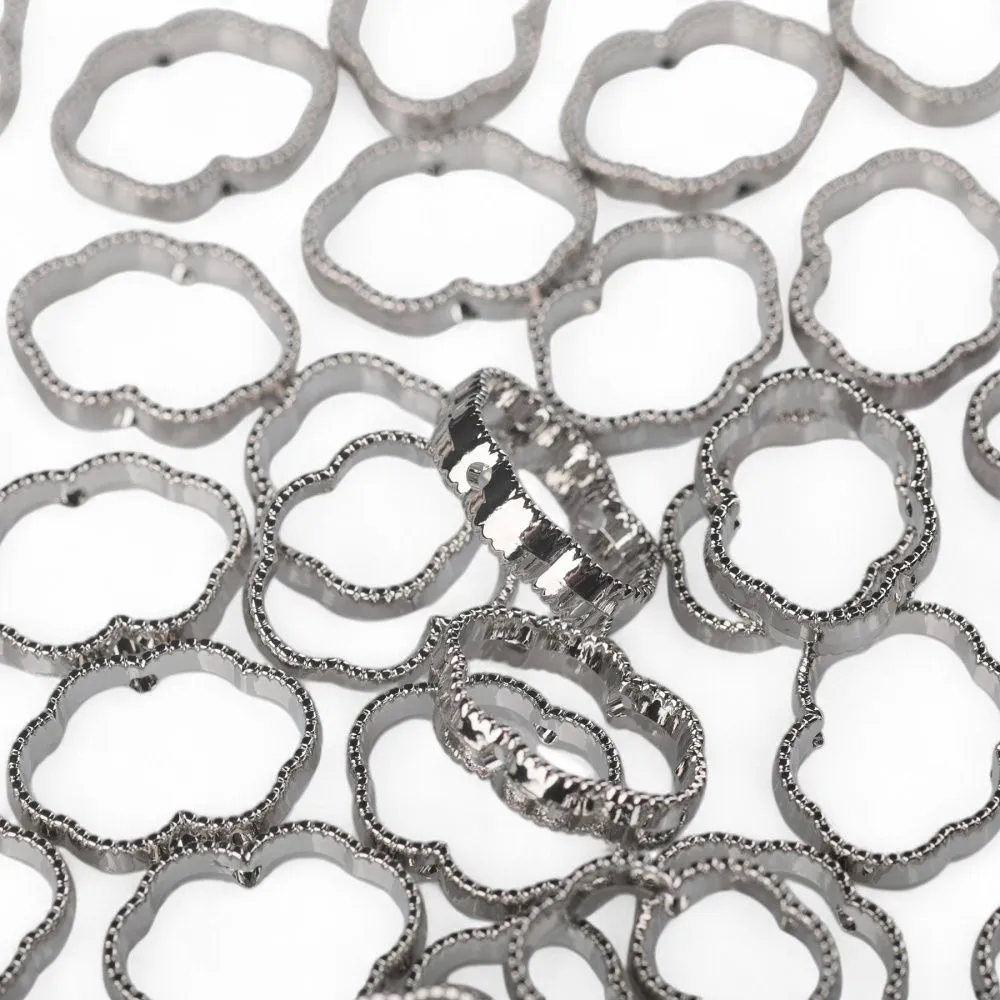 рамка для бусин "облако", цвет платина, 12x15x6x3.5 мм