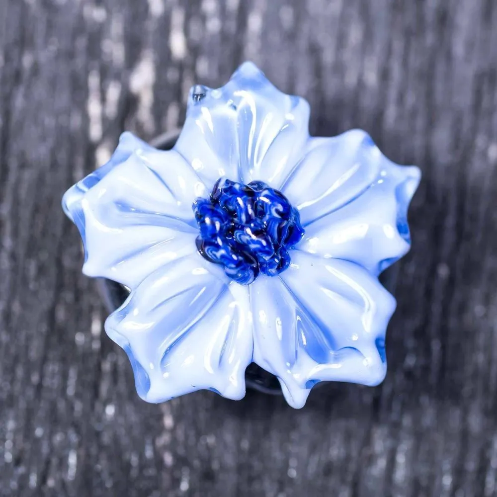 бусина, мурано "василек", фигурная, барвинковый, 20х9 мм