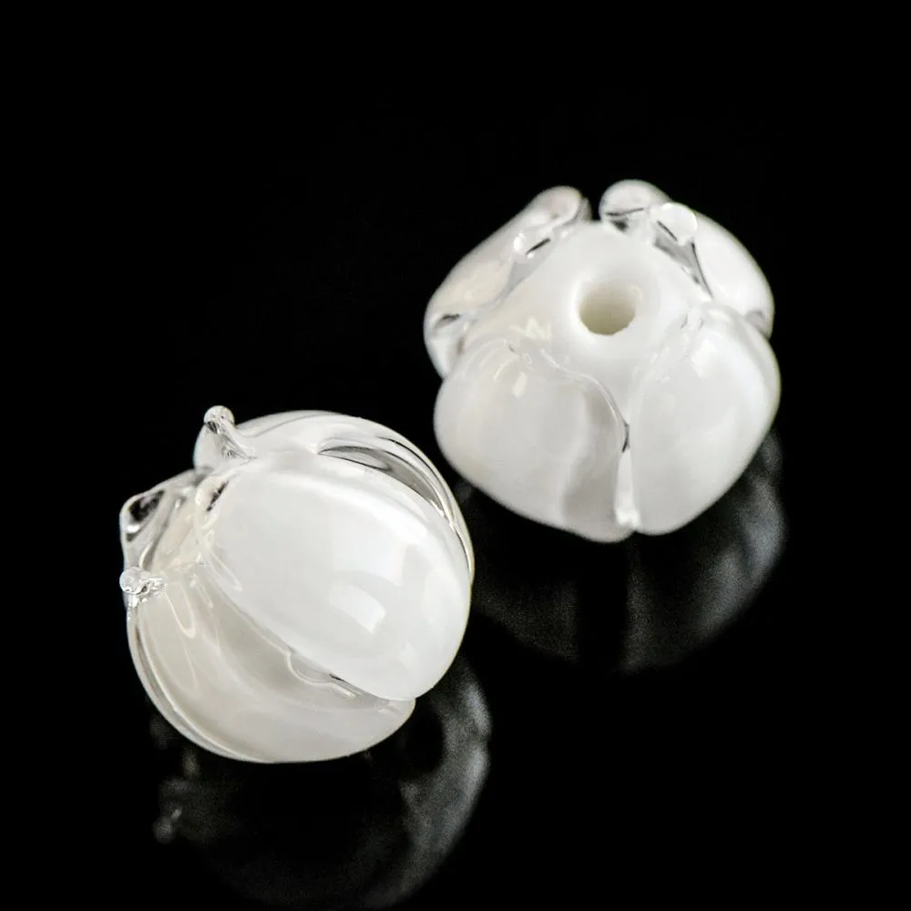 бусина, мурано "бутончик", белый, 13х12 мм