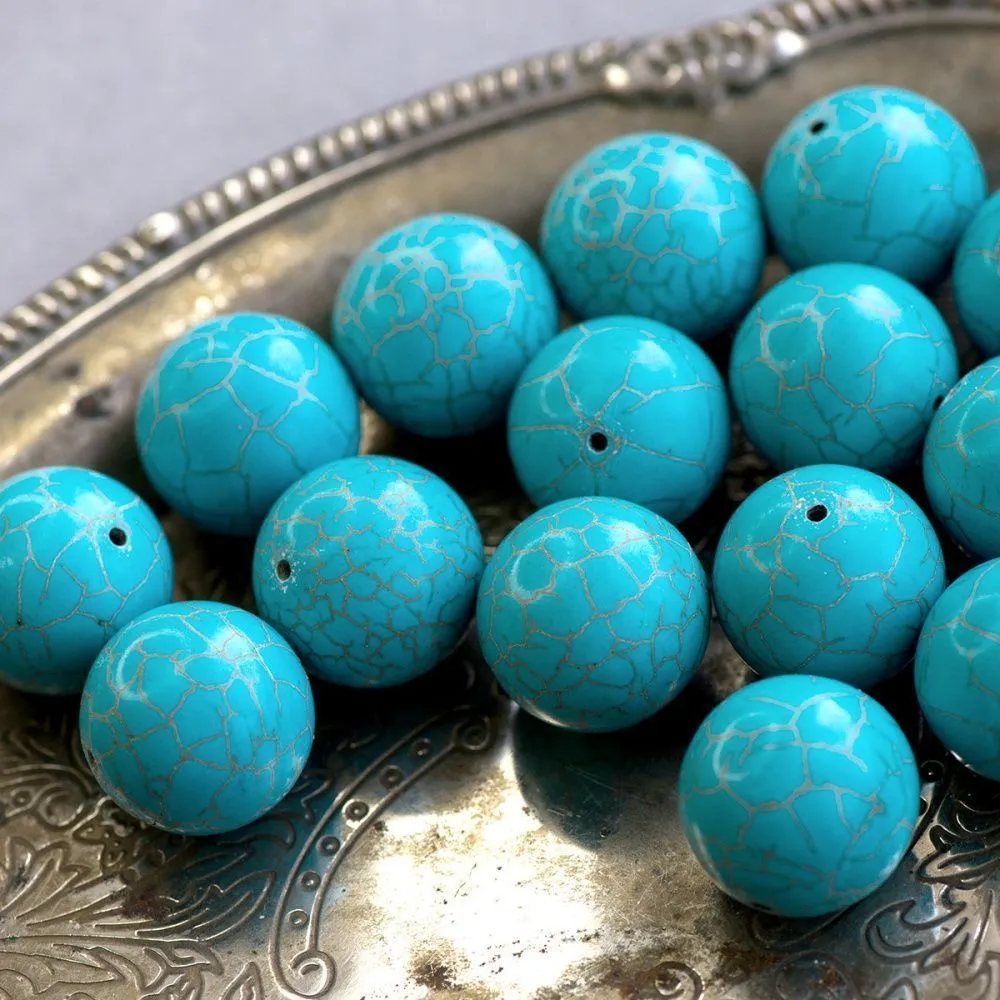 бусина говлит (хаулит), цвет античный голубой, 22 мм