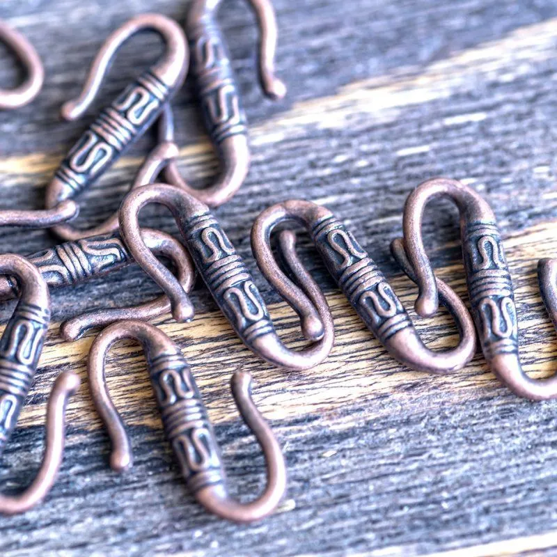 Замочки застежка "тибет", цвет красная медь, 22x6.5 мм