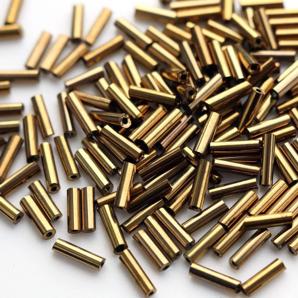 бисер "радуга", стеклярус, цвет латунь металлик (уп 7 г)