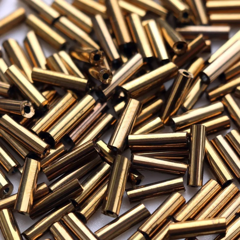 бисер "радуга", стеклярус, цвет латунь металлик (уп 7 г)