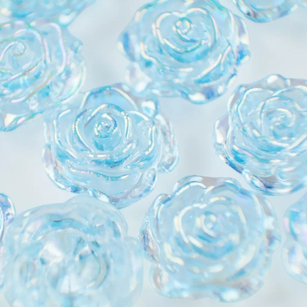 бусина, акрил "незабудка", цвет прозрачный, 9x5 мм