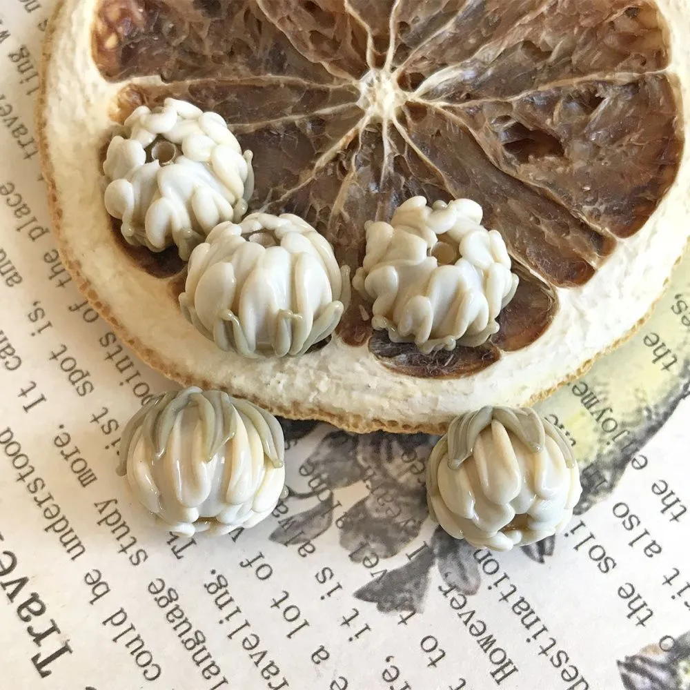 бусина, мурано "клевер", айвори, 22х15 мм