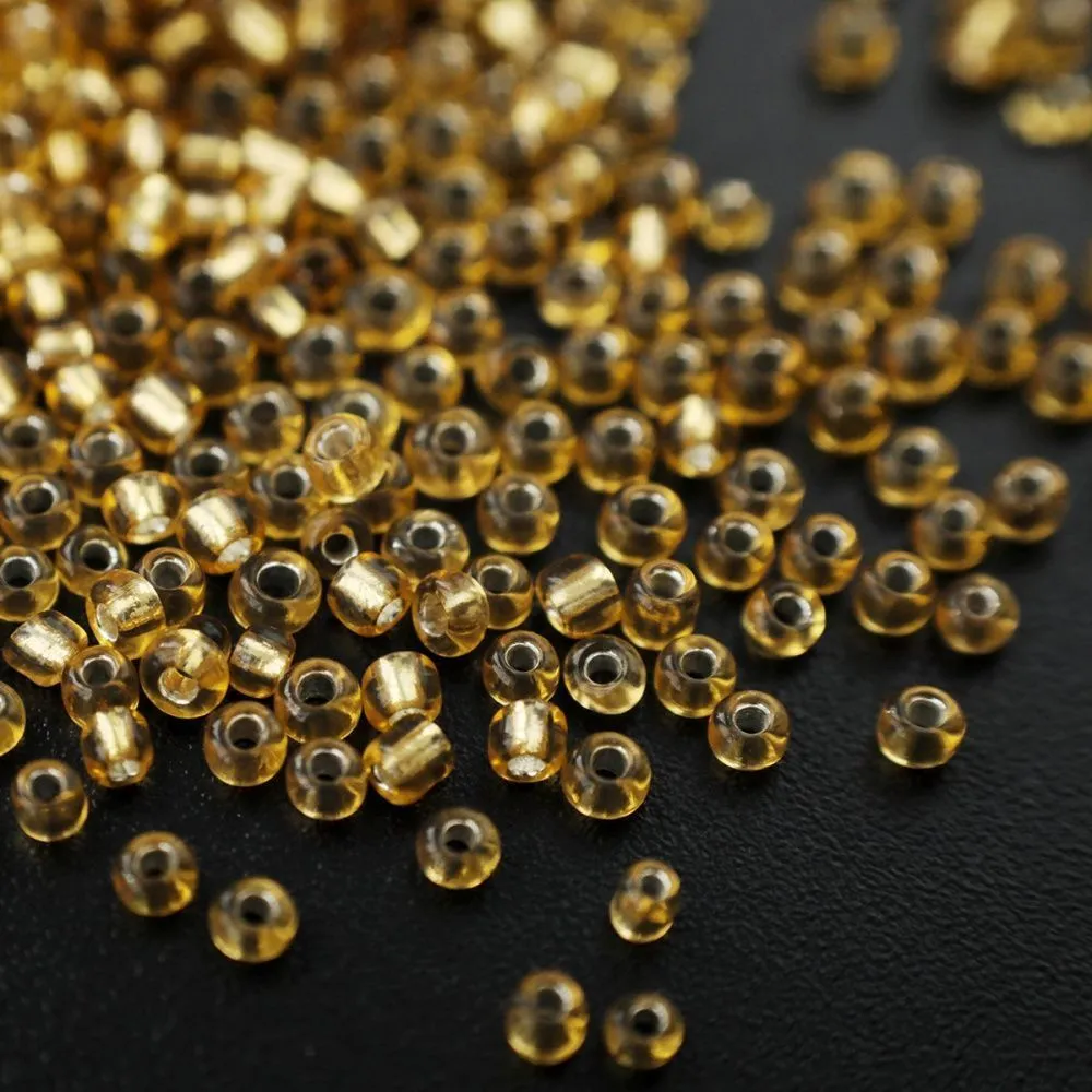 бисер "радуга", цвет медовый/серебрение, 12/0, уп 20 гр