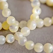 Бусина из ракушки, "Сишелл", цвет сливочный, 4 мм