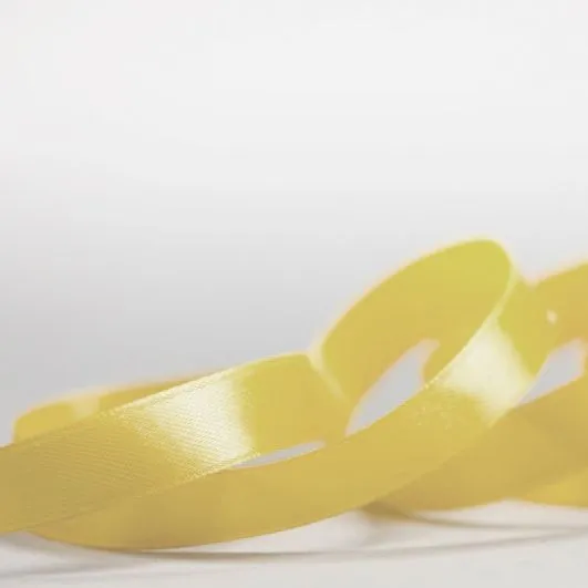лента, атлас, цвет желтый, ширина 12 мм ленты