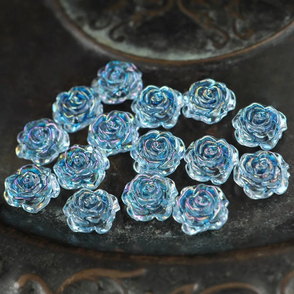 бусина, акрил "незабудка", цвет прозрачный, 9x5 мм