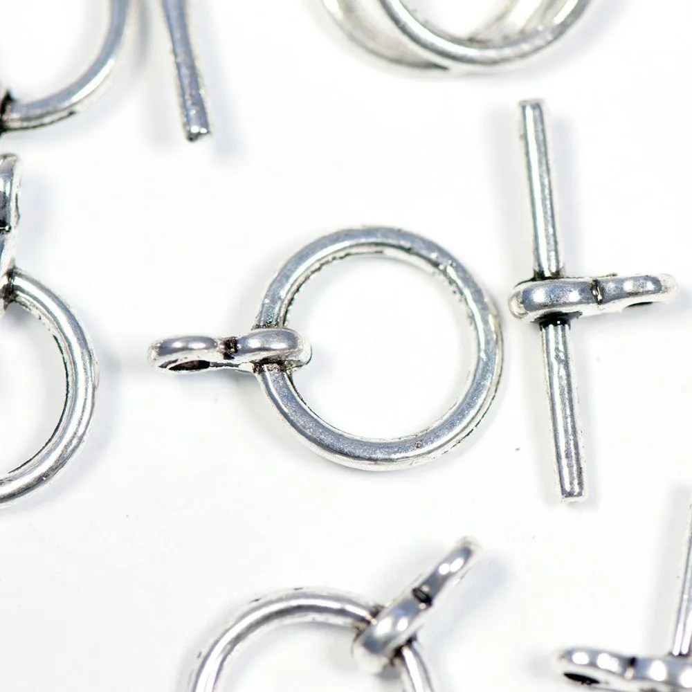 Замочки тоггл "торро", цвет серебро, 19x12x3 мм