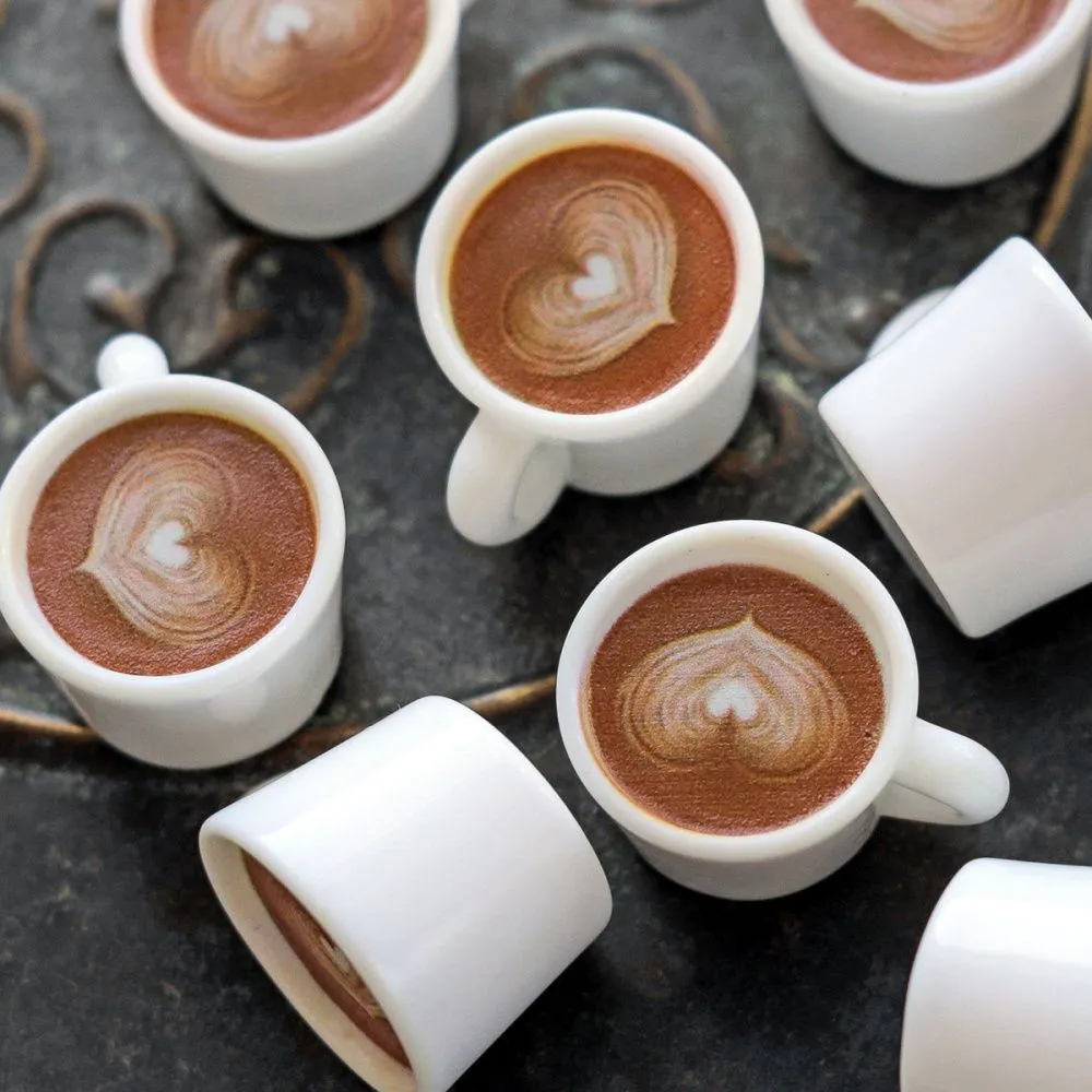 подвеска из смолы "капучино", цвет белый/коричневый, 17x22x13.5 мм