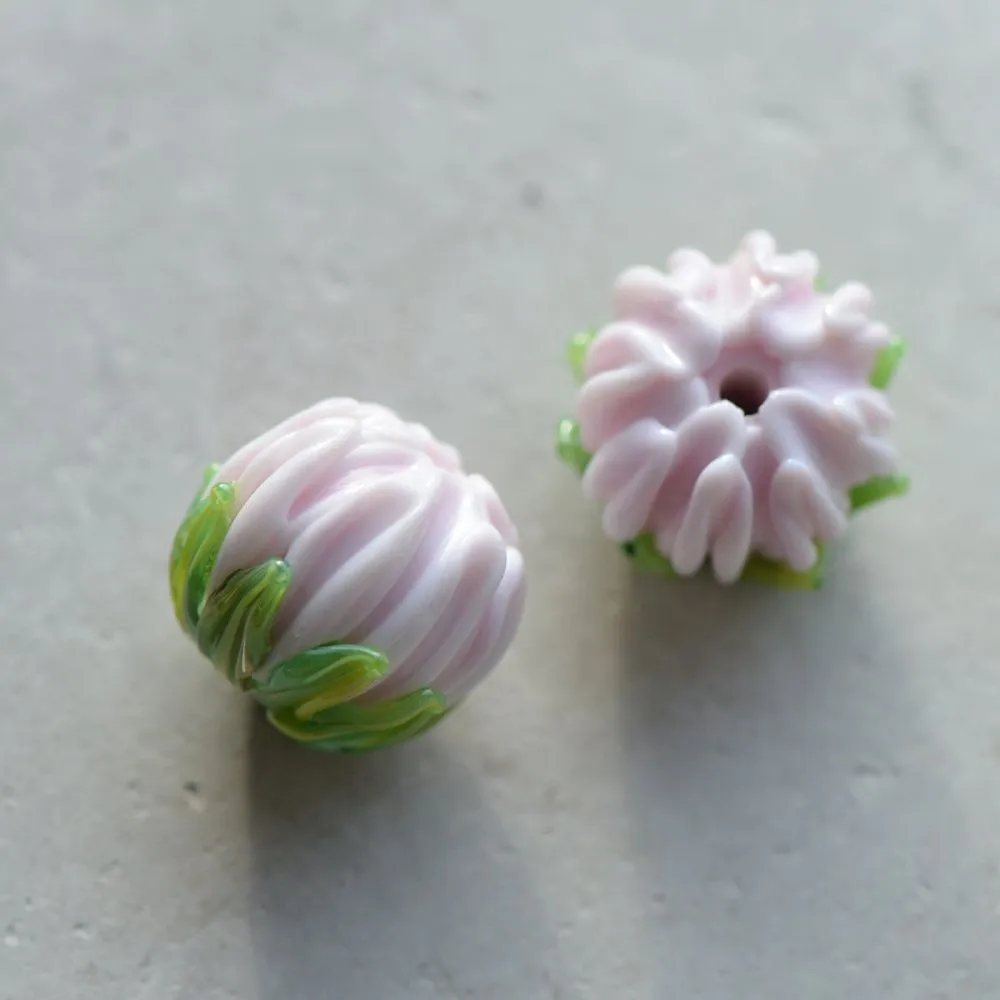 бусина, мурано "клевер", розовый, 22х15 мм