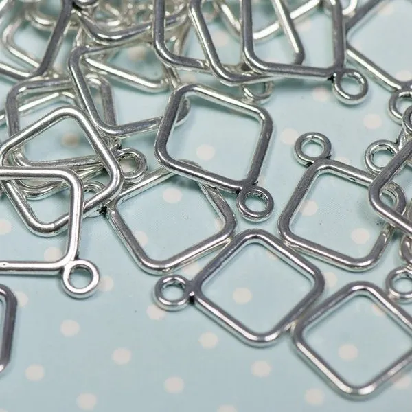 Замочки тоггл "квадрат", цвет античное серебро, 13.5х18 мм