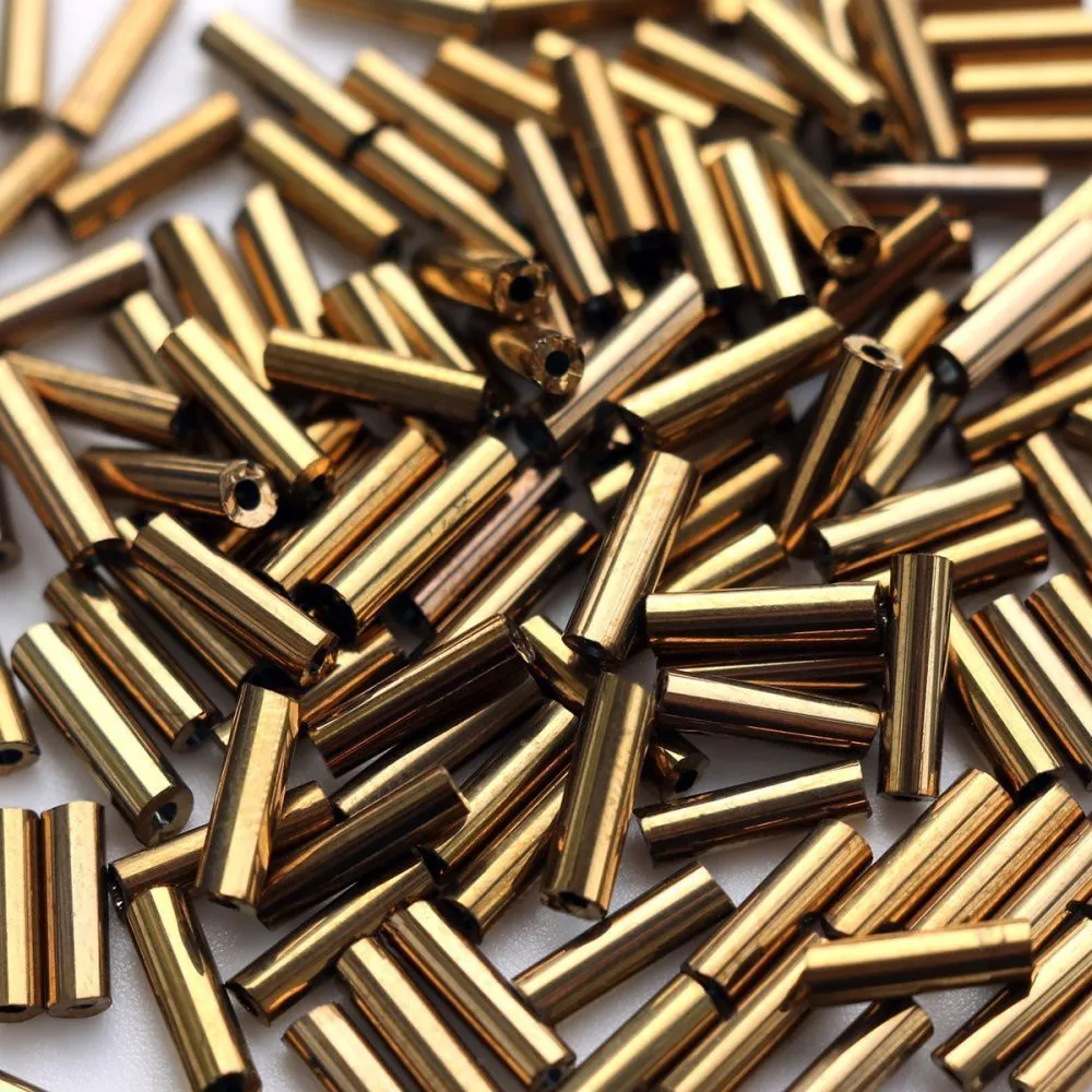 бисер "радуга", стеклярус, цвет латунь металлик (уп 7 г)