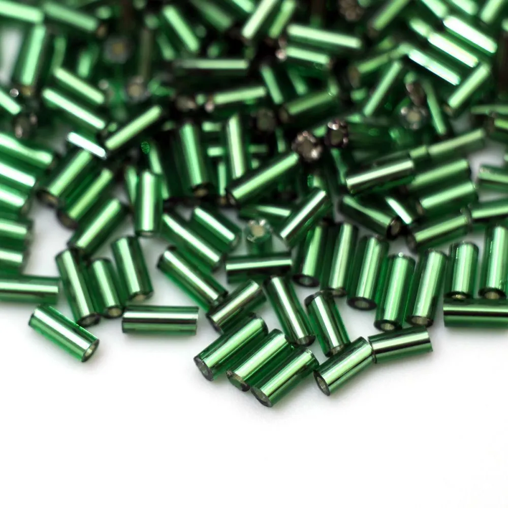 бисер "радуга", рубка, цвет приглушенный зеленый/серебрение (уп 7 г)