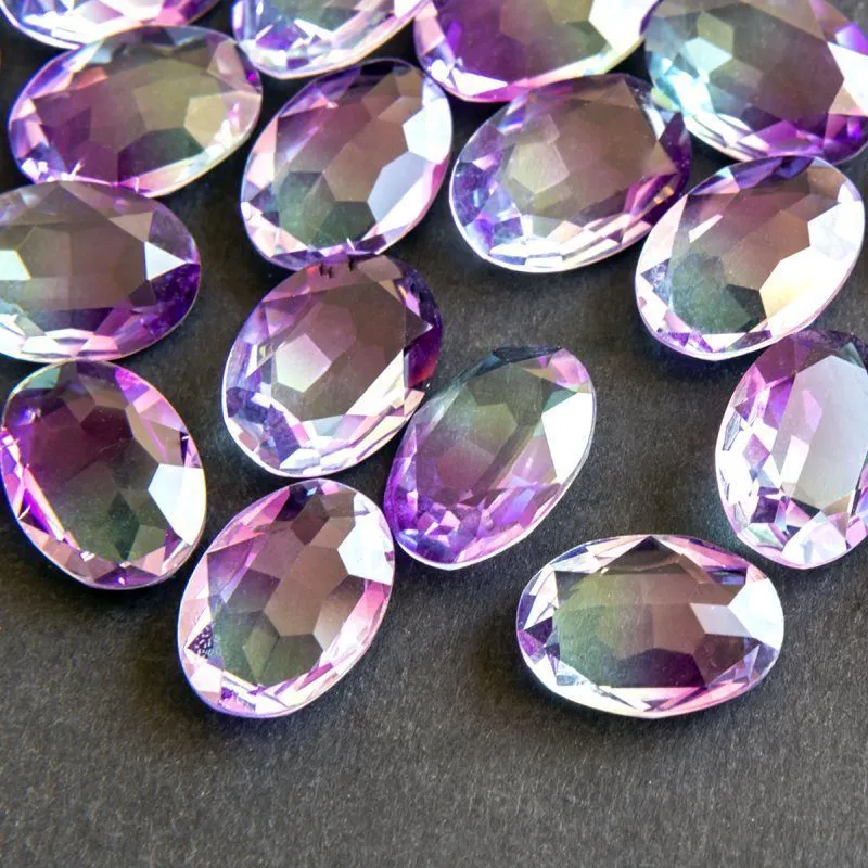 кабошон стекло кристалл, овальный, цвет turmaline #1, 18х13 мм