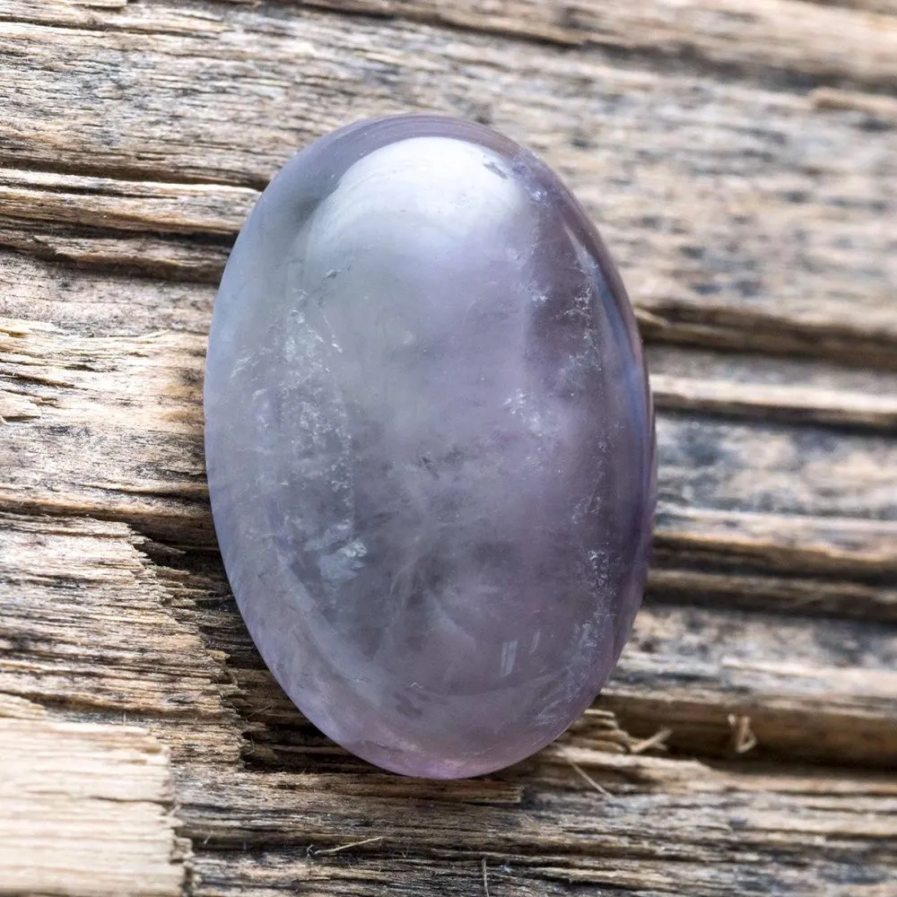 кабошон аметист овальный, цвет фиолетовый, 25х18х7 мм