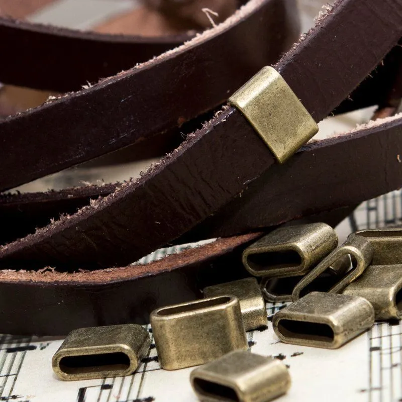 бусина, металл "слайд", цвет античная бронза, 8х13х5 мм